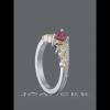 Pear Cut Ruby 925 Sterling Silver Moon and Star Two Tone Engagement Ring - Joancee.com
