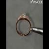 Rose Gold Cushion Cut White Sapphire 925 Sterling Silver Halo Engagement Ring - Joancee.com