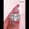 Oval Cut White Sapphire 925 Sterling Silver Engagement Ring - Joancee.com