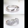 Joancee Princess Crown White Sapphire 925 Sterling Silver Promise Ring for Couples