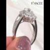 Round Cut White Sapphire 925 Sterling Silver Double Halo Engagement Ring - Joancee.com