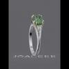 Cushion Cut Emerald 925 Sterling Silver Two Tone Engagement Ring - Joancee.com