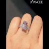 Emerald Cut Pink Sapphire 925 Sterling Silver Twisted Engagement Ring - Joancee.com