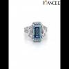 Emerald Cut Aquamarine 925 Sterling Silver 3-Stone Engagement Ring - Joancee.com