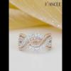 Round Cut White Sapphire 925 Sterling Silver Two-Tone Twisted Women's Band - Joancee.com
