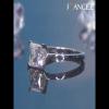 Classic Princess Cut Moissanite Solitaire Sterling Silver Engagement Ring - Joancee.com
