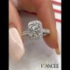 Joancee Round Cut White Sapphire Sterling Silver Halo Engagement Ring