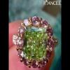 Radiant Cut Peridot 925 Sterling Silver Halo Engagement Ring - Joancee.com