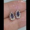Blue Sapphire Drop Shape Sterling Silver Stud Earrings - Joancee.com