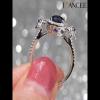 Vintage Round Cut Blue Sapphire Sterling Silver Engagement Ring - Joancee.com