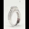 Princess Cut White Sapphire Sterling Silver Halo 3 Pieces Bridal Sets - Joancee.com