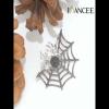 925 Sterling Silver Black Spider Web Shape Halloween Brooch - Joancee.com