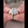 Princess Cut White Sapphire 925 Sterling Silver 2 Pieces Halo Bridal Sets