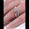 Round Cut White Sapphire Sterling Silver Stacking 3 Pieces Wedding Ring Sets