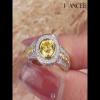 Round Cut Yellow Topaz 925 Sterling Silver Halo Engagement Ring - Joancee.com