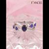 Round Cut Blue Sapphire 925 Sterling Silver Engagement Ring - Joancee.com