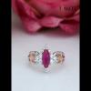 Marquise Cut Ruby 925 Sterling Silver Two Tone Halo Engagement Ring - Joancee.com