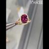 Yellow Gold Cushion Cut Ruby Sterling Silver Halo Engagement Ring - Joancee.com