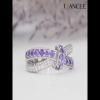 Round Cut Amethyst and White Sapphire Infinity Knot Women's Ring - Joancee.com