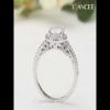Round Cut White Sapphire Sterling Silver Halo Engagement Ring - Joancee.com