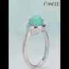 Round Cut Turquoise 925 Sterling Silver Halo Engagement Ring - Joancee.com