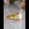 Yellow Gold Oval Cut Opal 925 Sterling Silver Engagement Ring - Joancee.com