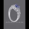 Vintage Oval Cut Blue Sapphire 925 Sterling Silver Engagement Ring - Joancee.com