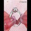 Oval Cut White Sapphire 925 Sterling Silver Halo Engagement Ring - Joancee.com