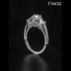 Joancee Cushion Cut White Sapphire 925 Sterling Silver Three Stone Engagement Ring