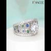 Art Deco Round Cut White Sapphire 925 Sterling Silver Engagement Ring - Joancee.com
