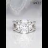 Oval Cut White Sapphire 925 Sterling Silver Twisted Engagement Ring - Joancee.com