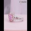 Heart Cut Pink Sapphire 925 Sterling Silver Halo Engagement Ring - Joancee.com