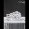 Round Cut White Sapphire 925 Sterling Silver 3-Stone Engagement Ring - Joancee.com