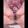 Joancee Rose Gold Emerald Cut Chocolate Sterling Silver Halo Engagement Ring