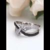 Joancee Round Cut Black & White Sapphire Infinity Love Knot Ring for Her