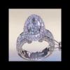 Oval Cut White Sapphire 925 Sterling Silver Halo Engagement Ring