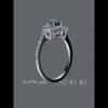 Vintage Emerald Cut Blue Sapphire 925 Sterling Silver Engagement Ring - Joancee.com