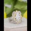 Radiant Cut White Sapphire 925 Sterling Silver Flower Engagement Ring - Joancee.com