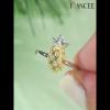 Round Cut White Sapphire 925 Sterling Silver Gold Pineapple Ring - Joancee.com