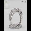 Joancee Oval Cut White Sapphire 925 Sterling Silver Half Eternity Wedding Band Sets