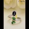 Personalized Birthstone with Birth Flower 925 Sterling Silver Butterfly Ring - Joancee.com