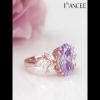 Rose Gold Oval Cut Amethyst 925 Sterling Silver Engagement Ring - Joancee.com
