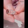 Joancee Elegant Rose Gold Round Cut Watermelon 925 Sterling Silver Engagement Ring