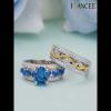 Gorgeous Round Cut Blue Sapphire 925 Sterling Silver Bridal Sets - Joancee.com
