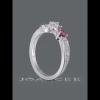 Heart Cut Ruby and White Sapphire 925 Sterling Silver Promise Ring - Joancee.com