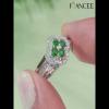 Round Cut Emerald 925 Sterling Silver Clover Insert Bridal Sets - Joancee.com
