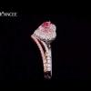 Heart Cut Pink Sapphire Rose Gold 925 Sterling Silver Halo Bridal Sets - Joancee.com