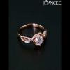Rose Gold Round Cut White Sapphire 925 Sterling Silver Twisted Engagement Ring - Joancee.com