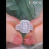 Princess Cut White Sapphire Sterling Silver Halo Engagement Ring - Joancee.com