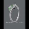 Round Cut White Sapphire and Emerald 925 Sterling Silver Engagement Ring - Joancee.com